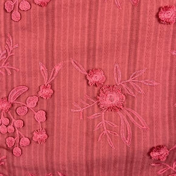 Torrid Tank Top Womens Size 3 Embroidered Floral Applique Ruffle Pink Cottage - Picture 2 of 8